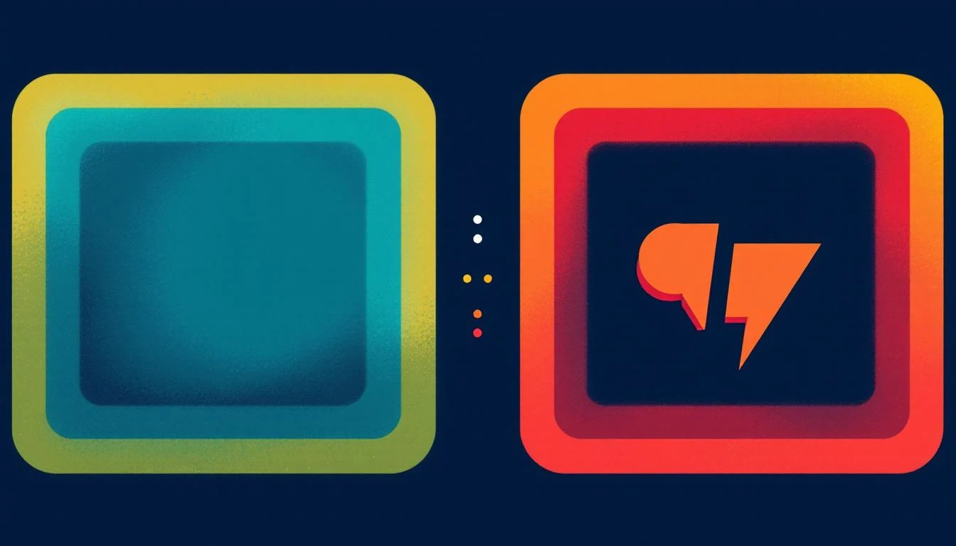 Editorial illustration: a thesis statement on the left and a sharper counter-evidence shape on the right, representing the Counter-Signal Pass.
